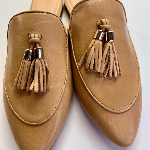 Jack Rogers Penwood Tassel Mule Size 6.5M Sand Leather Backless Slip On Shoes - Picture 11 of 16